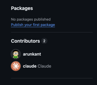 GitHub contributors page listing Claude as a project contributor