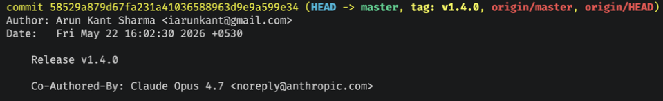 A git commit message showing Claude listed as a co-author